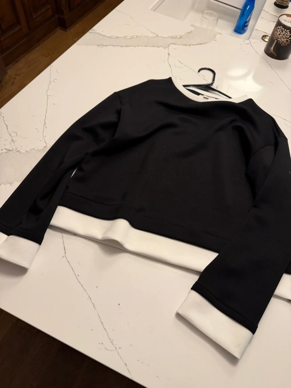 P. Cill Black and White Two-Piece Sweat Set Butter Modal fabric - Picture 3 of 6